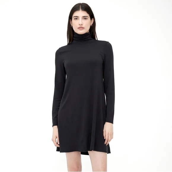 Kit + Ace UPGRADE BRUSHED DRESS A-Line French Terry Turtleneck Relaxed Fit - Sm - Picture 13 of 13